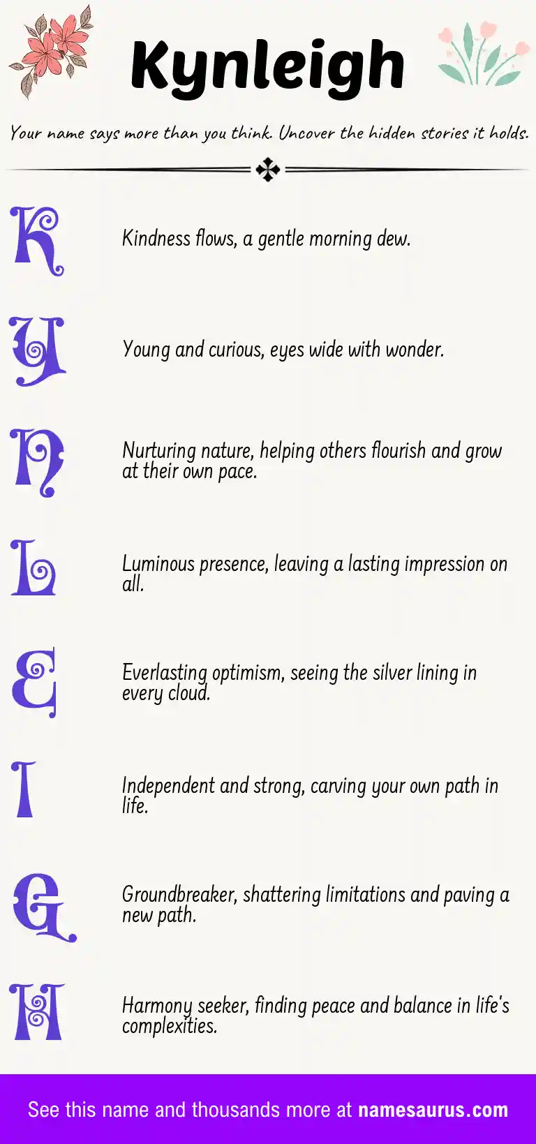Acrostic poem about Kynleigh.