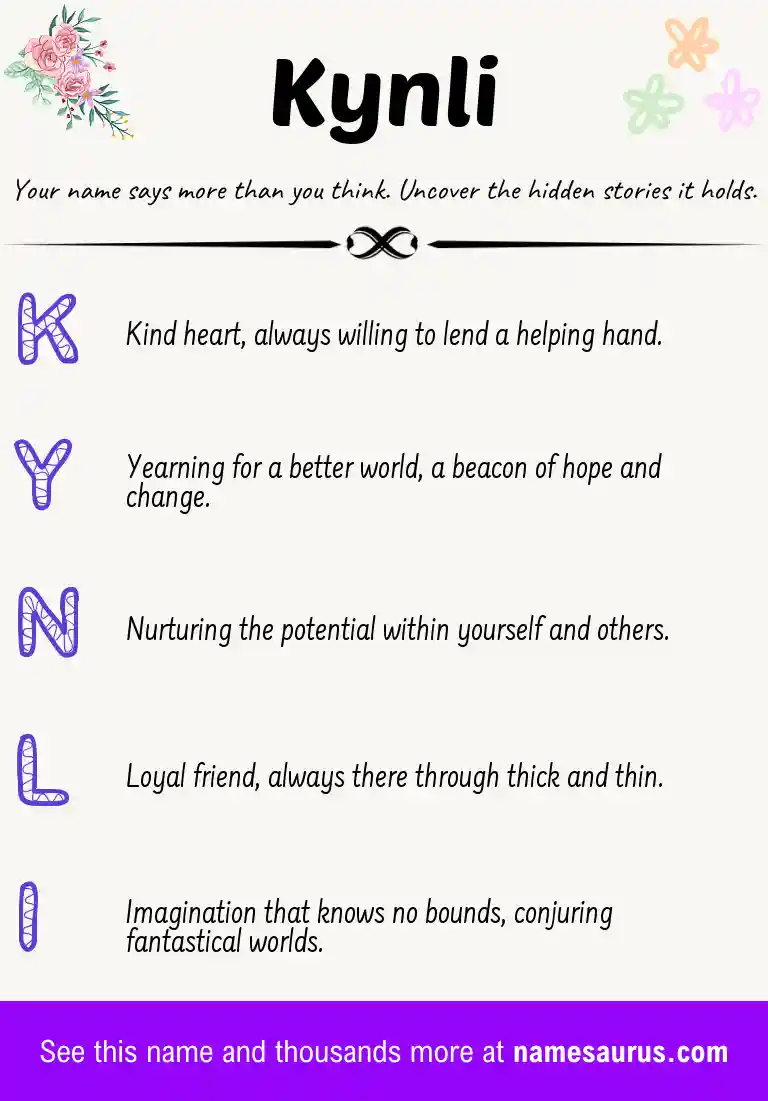 Acrostic poem about Kynli.