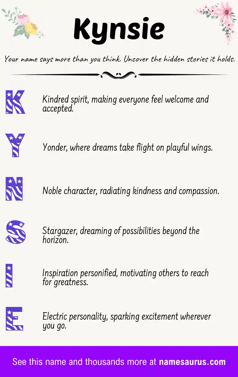 Acrostic poem about Kynsie.