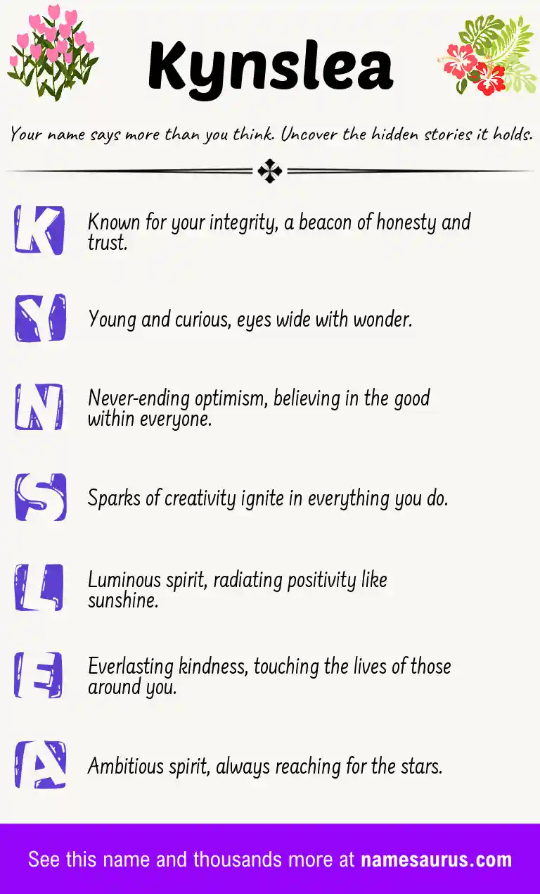 Acrostic poem about Kynslea.