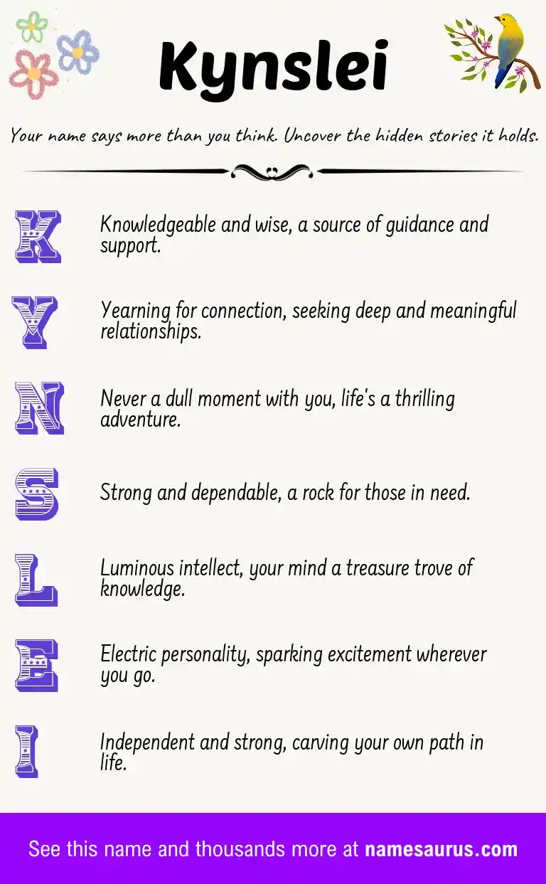 Acrostic poem about Kynslei.