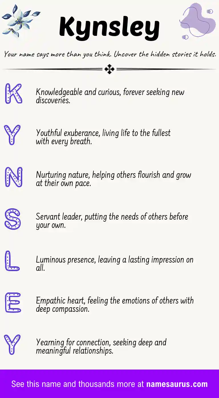 Acrostic poem about Kynsley.