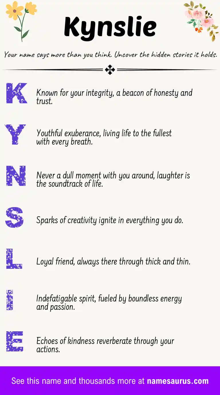 Acrostic poem about Kynslie.