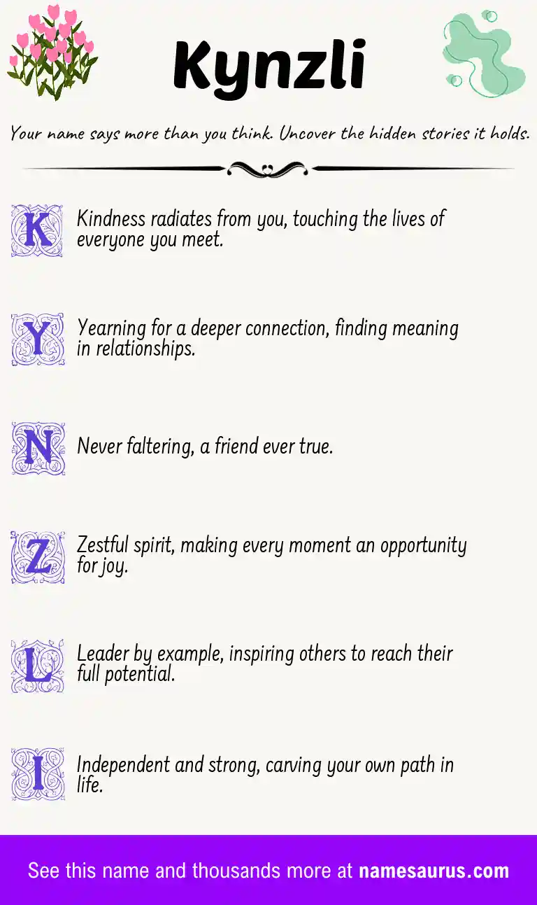 Acrostic poem about Kynzli.