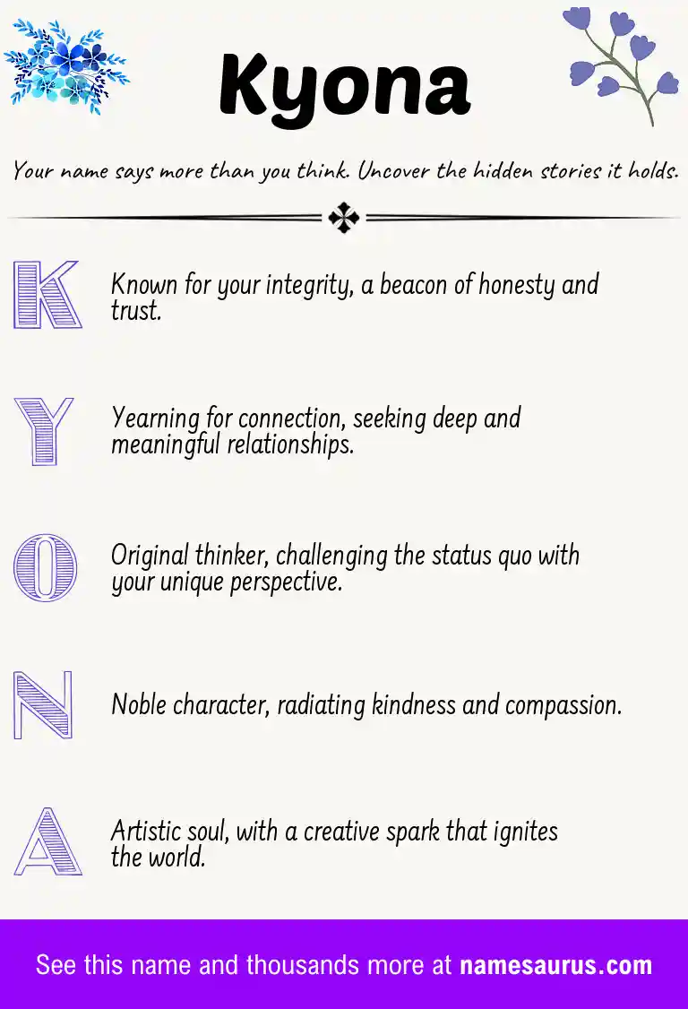 Acrostic poem about Kyona.