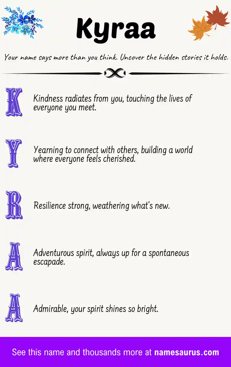 Acrostic poem about Kyraa.