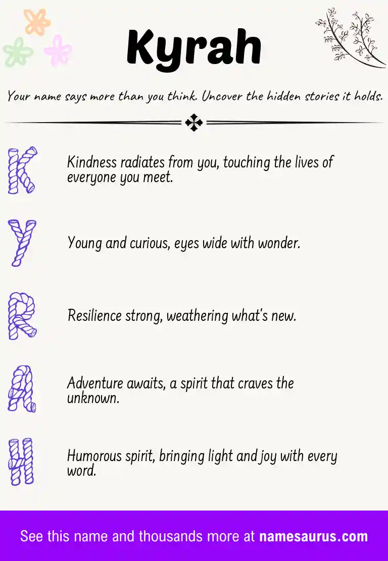 Acrostic poem about Kyrah.