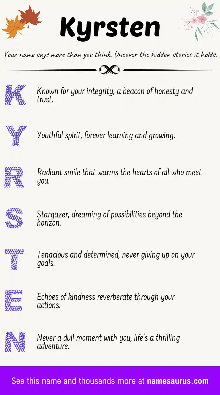 Acrostic poem about Kyrsten.