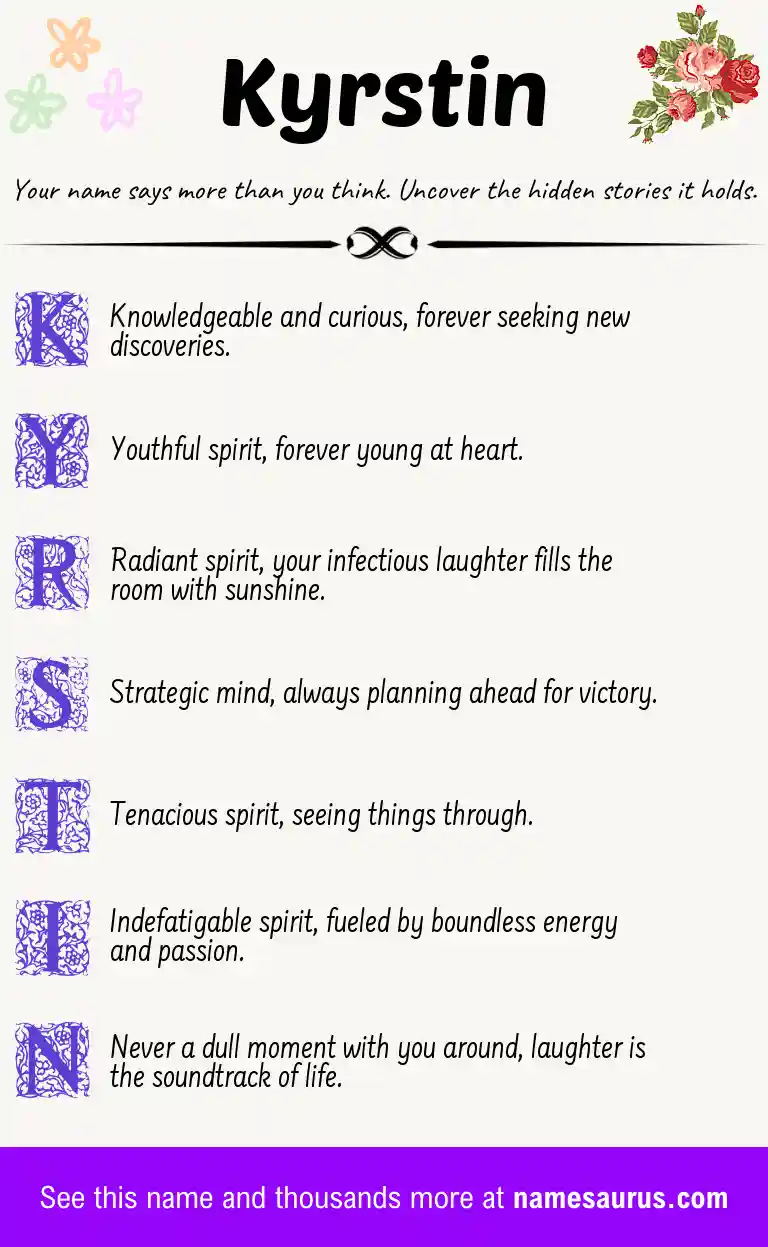 Acrostic poem about Kyrstin.