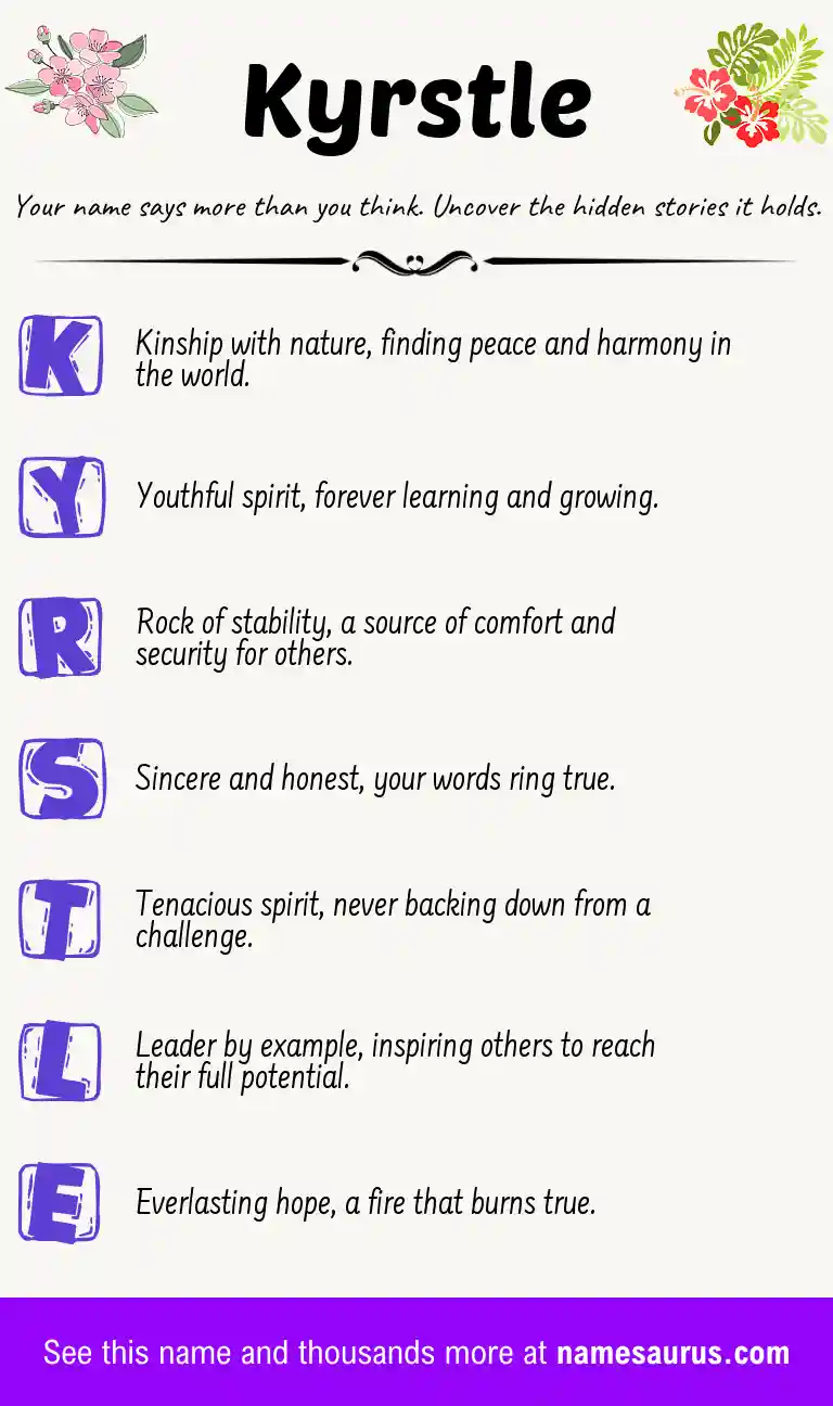 Acrostic poem about Kyrstle.