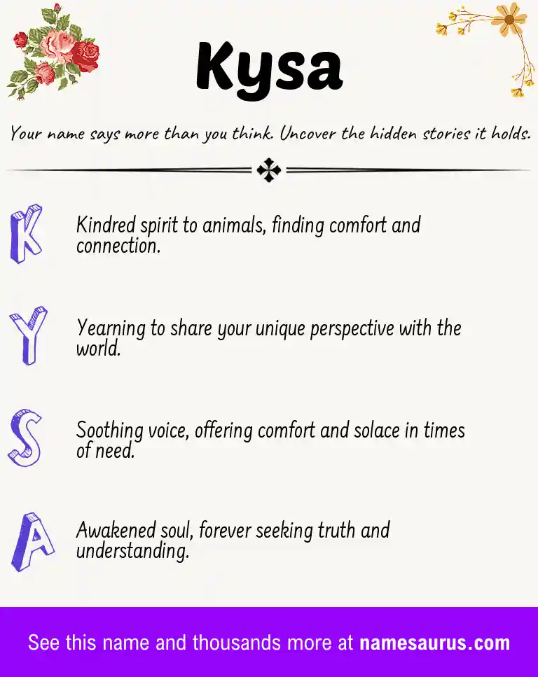 Acrostic poem about Kysa.