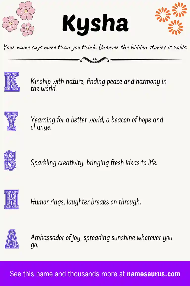 Acrostic poem about Kysha.