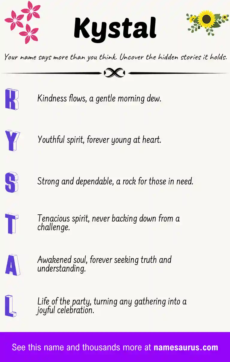 Acrostic poem about Kystal.