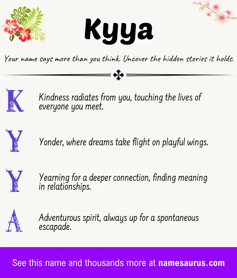 Acrostic poem about Kyya.