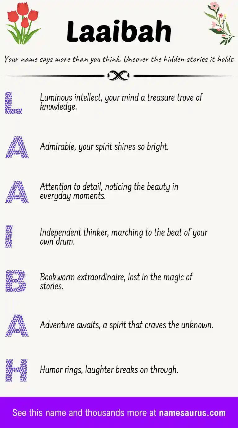 Acrostic poem about Laaibah.