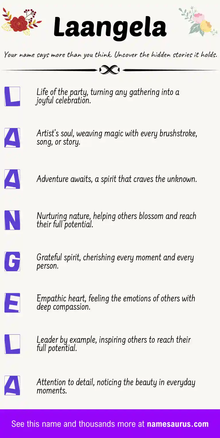 Acrostic poem about Laangela.