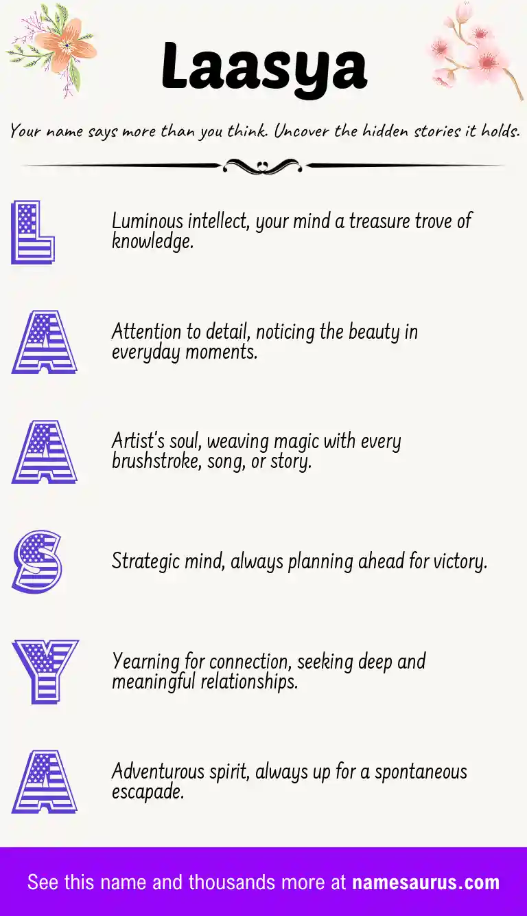 Acrostic poem about Laasya.