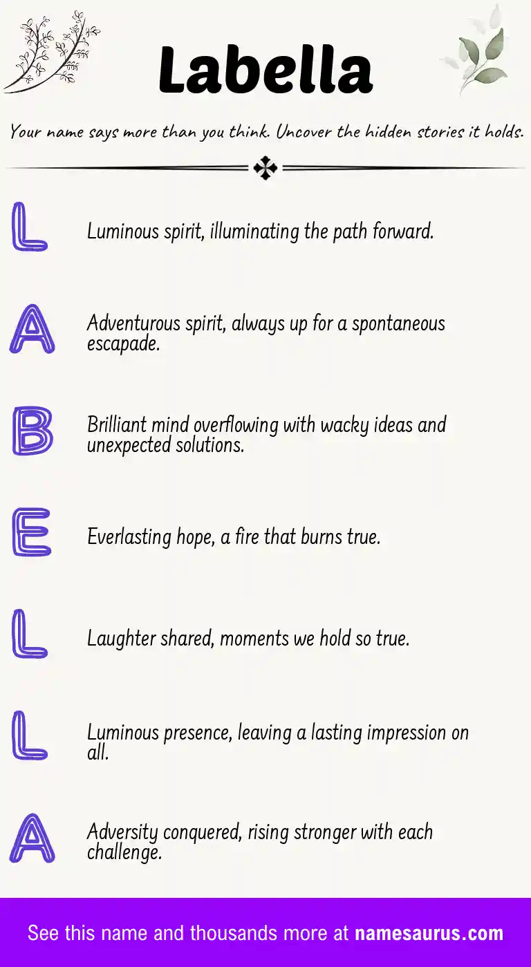 Acrostic poem about Labella.