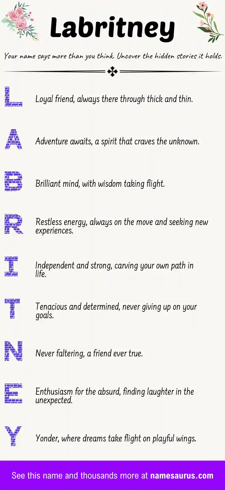 Acrostic poem about Labritney.