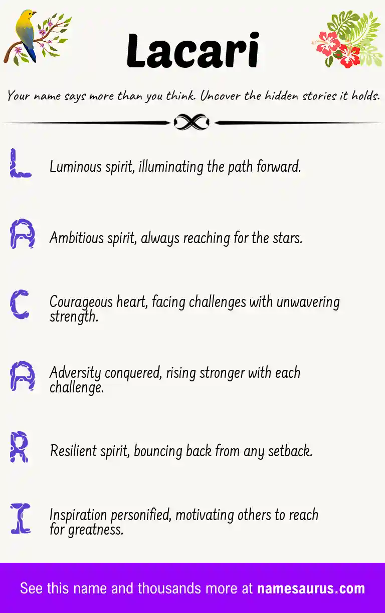 Acrostic poem about Lacari.