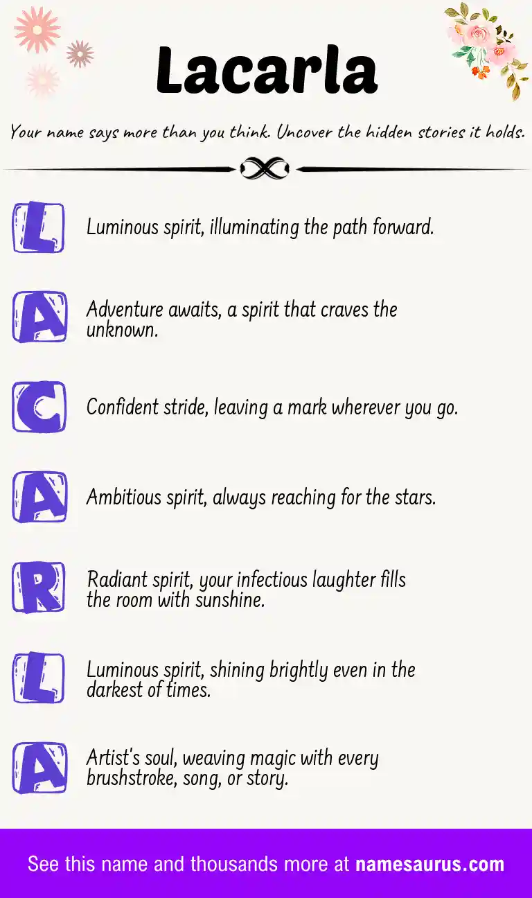 Acrostic poem about Lacarla.