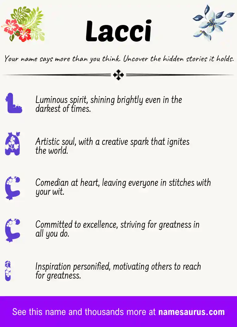 Acrostic poem about Lacci.
