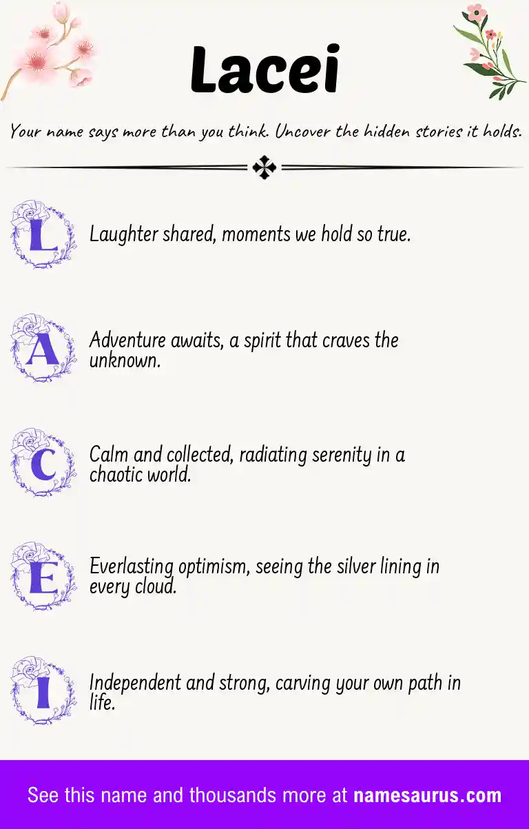 Acrostic poem about Lacei.