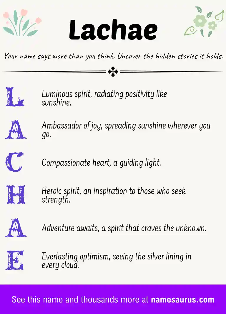 Acrostic poem about Lachae.