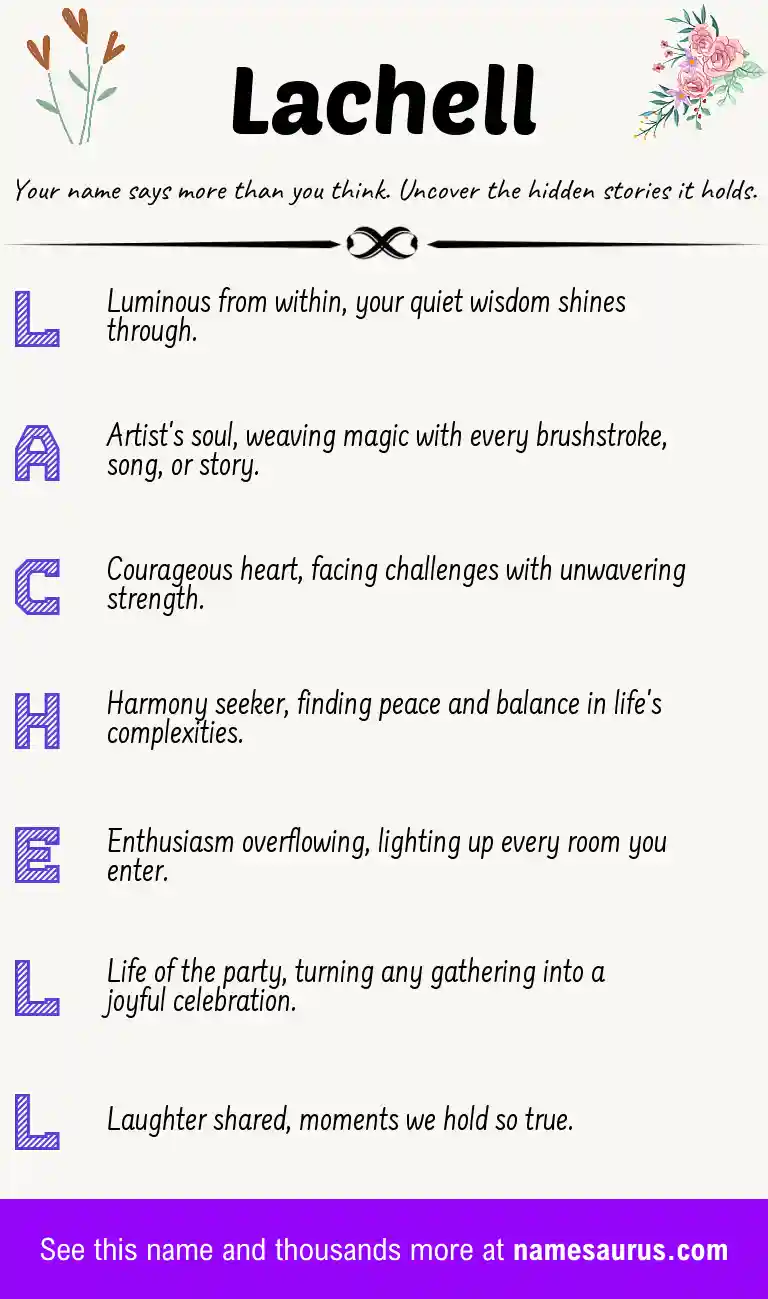 Acrostic poem about Lachell.