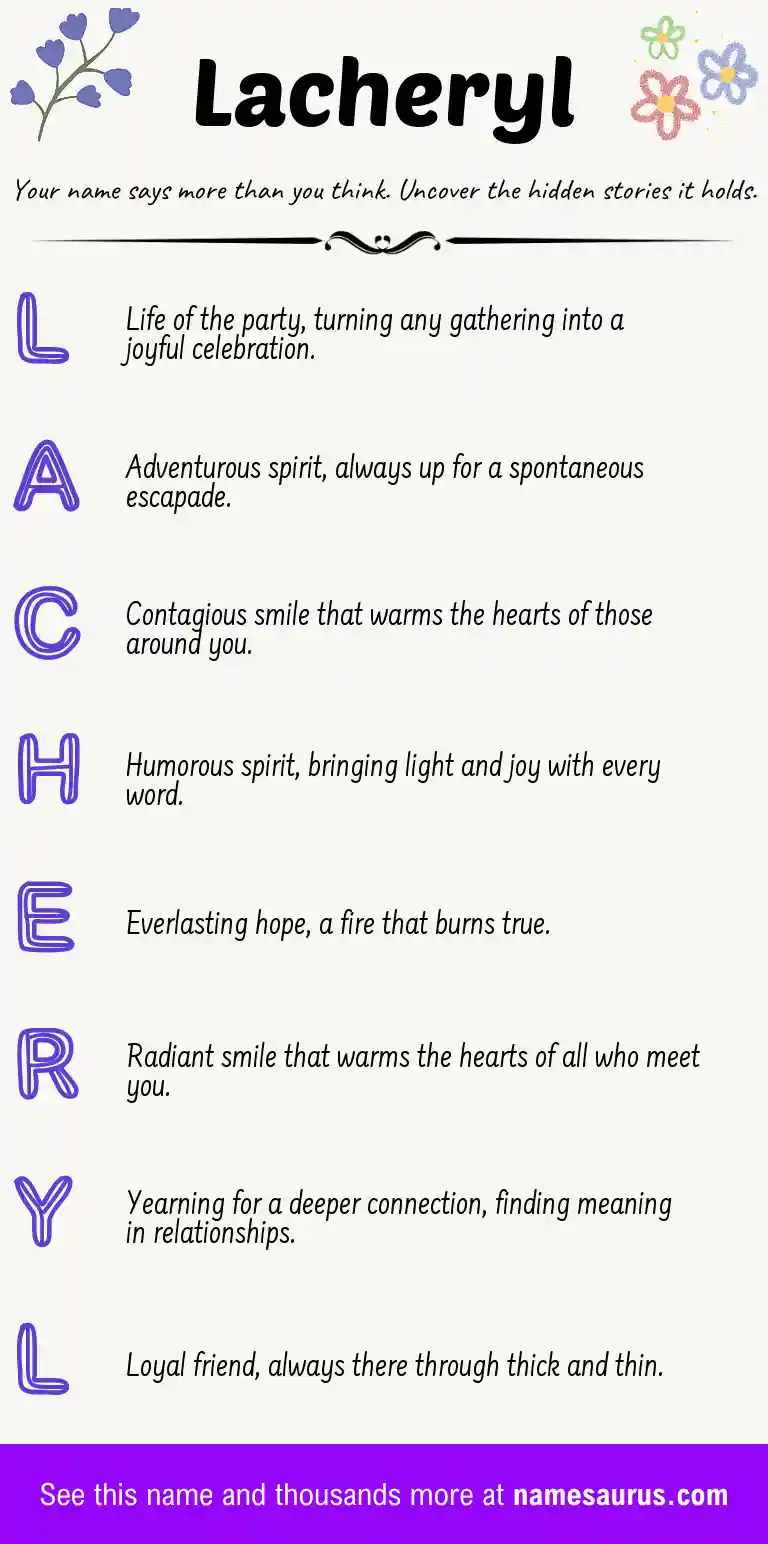 Acrostic poem about Lacheryl.