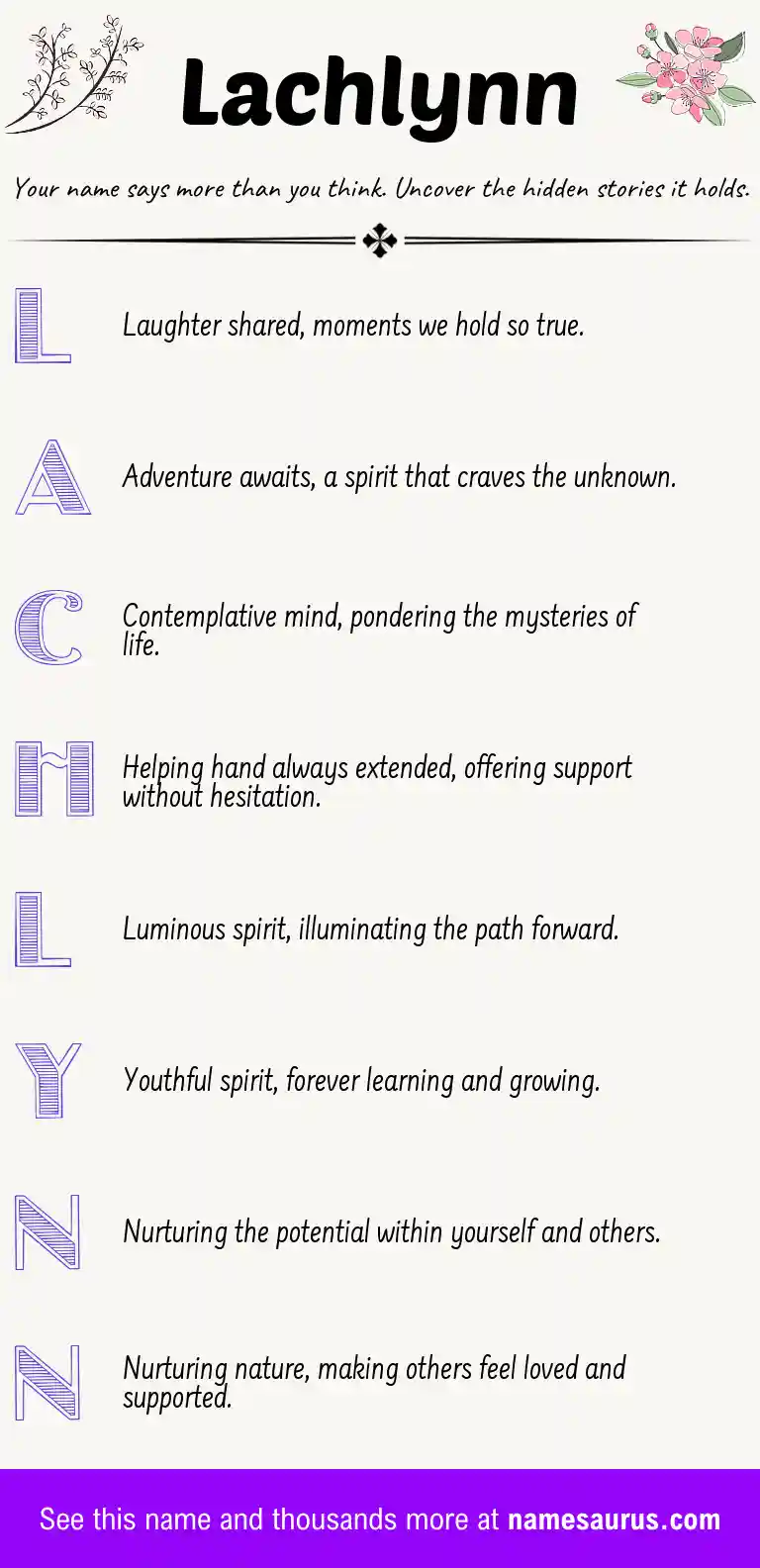 Acrostic poem about Lachlynn.