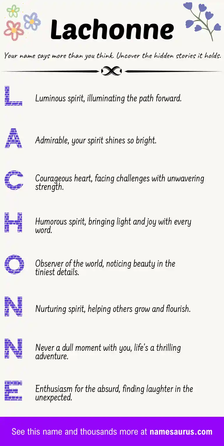 Acrostic poem about Lachonne.