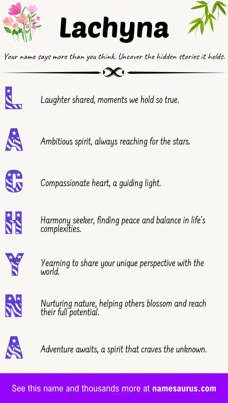 Acrostic poem about Lachyna.