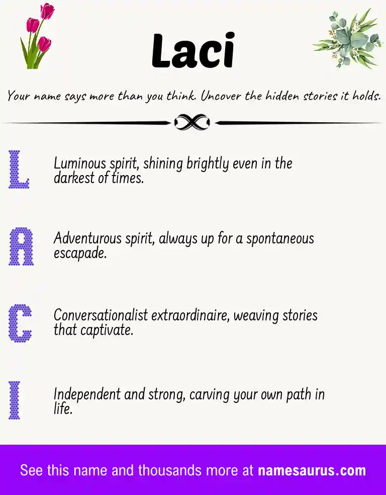 Acrostic poem about Laci.