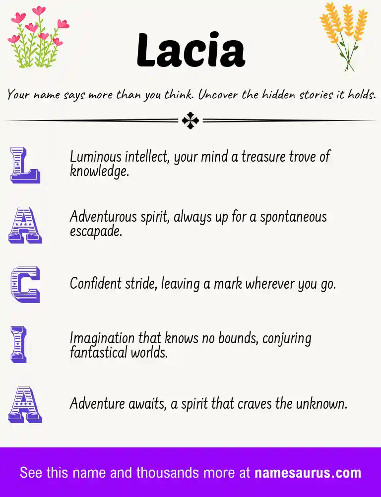 Acrostic poem about Lacia.