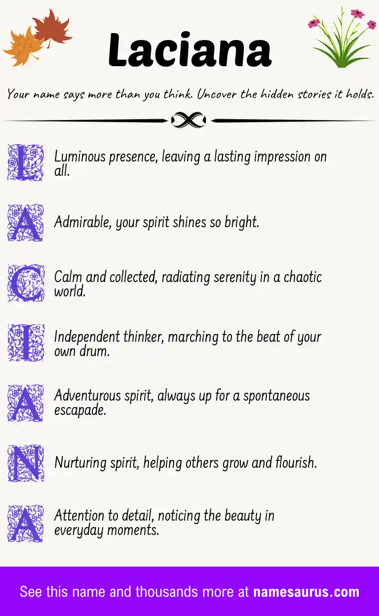 Acrostic poem about Laciana.
