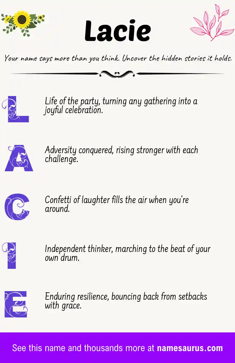 Acrostic poem about Lacie.