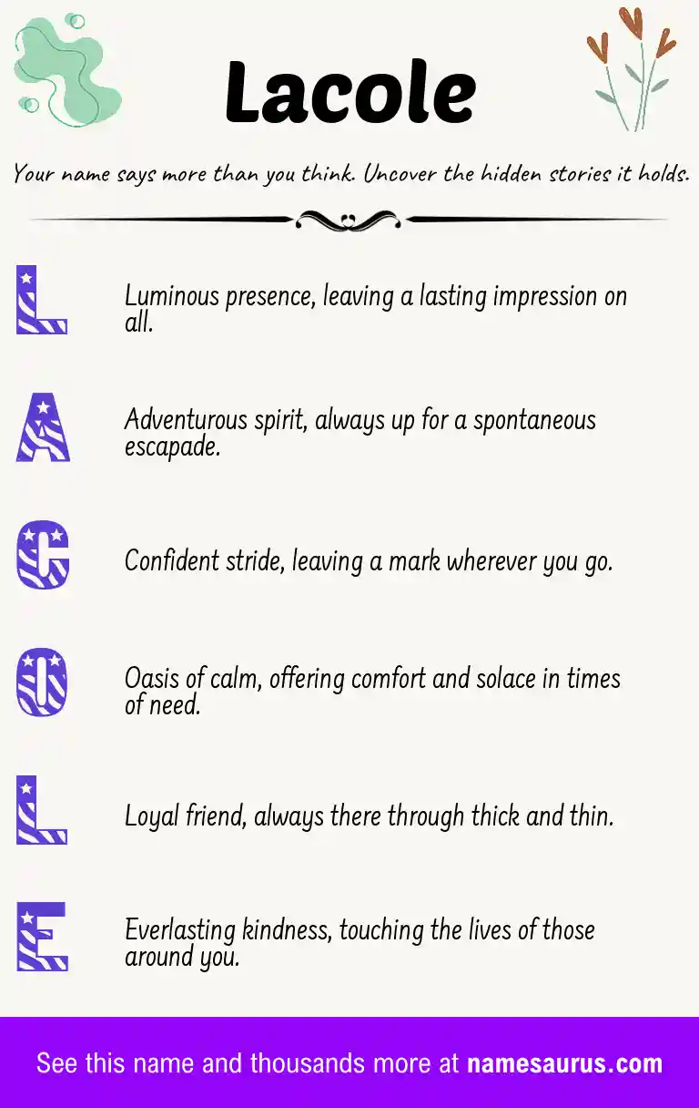 Acrostic poem about Lacole.