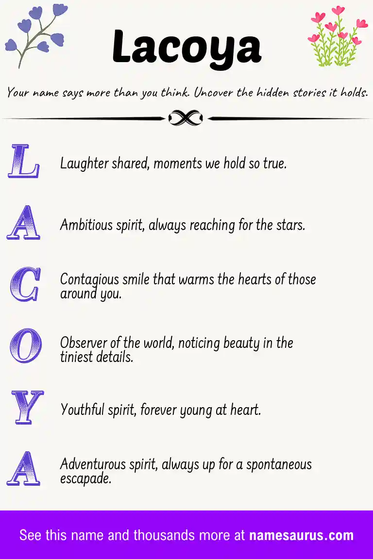 Acrostic poem about Lacoya.