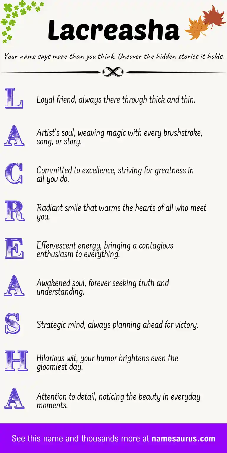 Acrostic poem about Lacreasha.