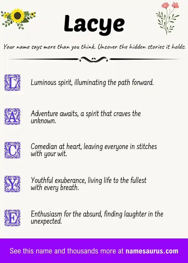 Acrostic poem about Lacye.
