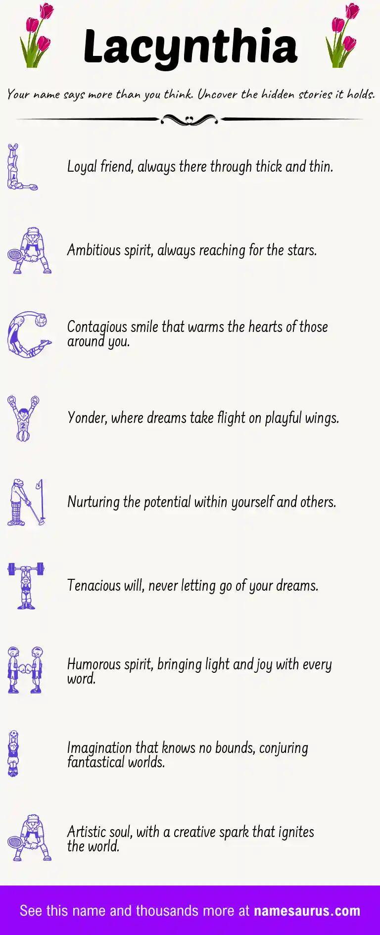 Acrostic poem about Lacynthia.