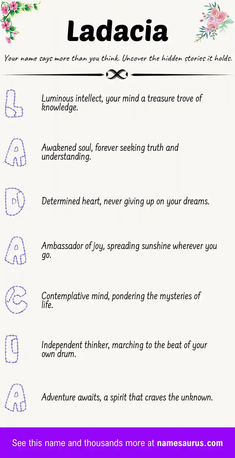 Acrostic poem about Ladacia.