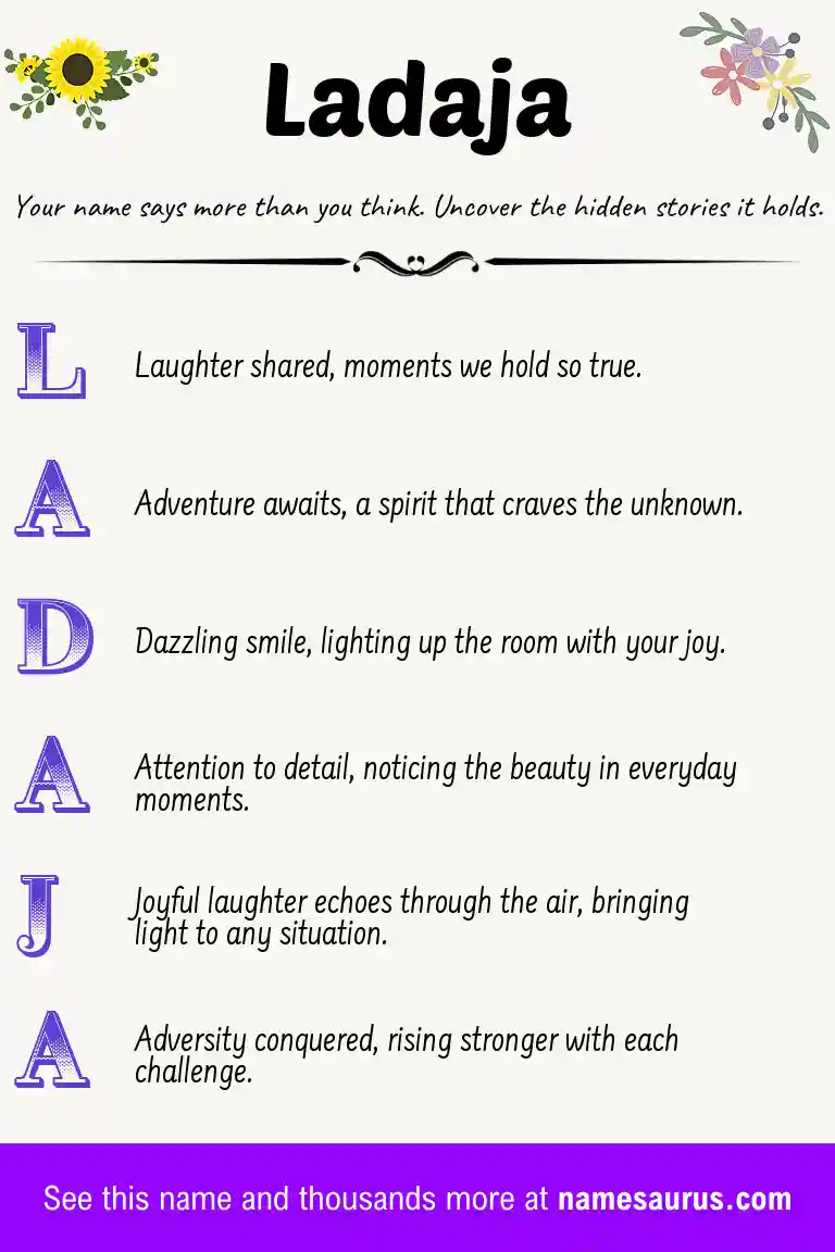Acrostic poem about Ladaja.