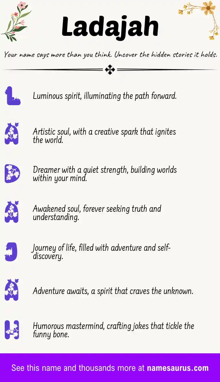 Acrostic poem about Ladajah.