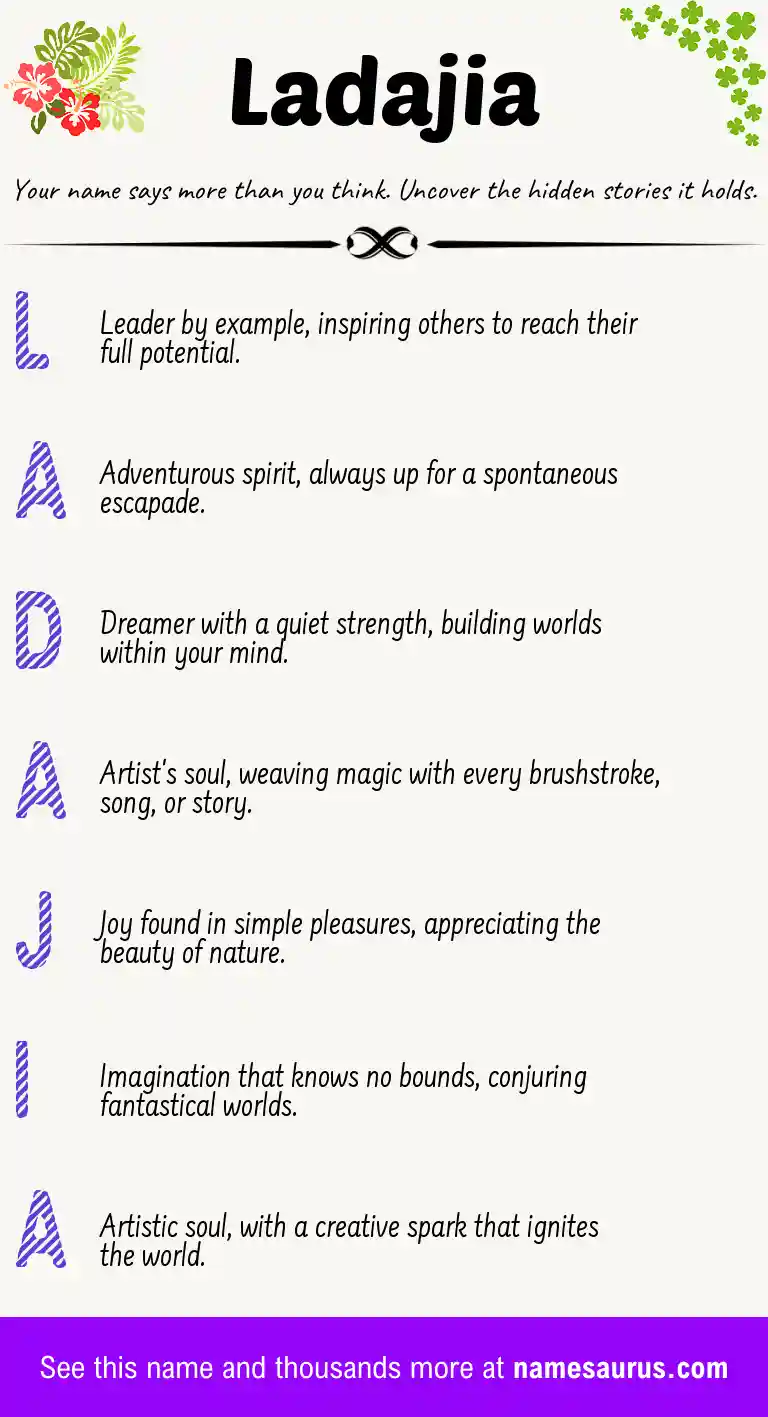 Acrostic poem about Ladajia.