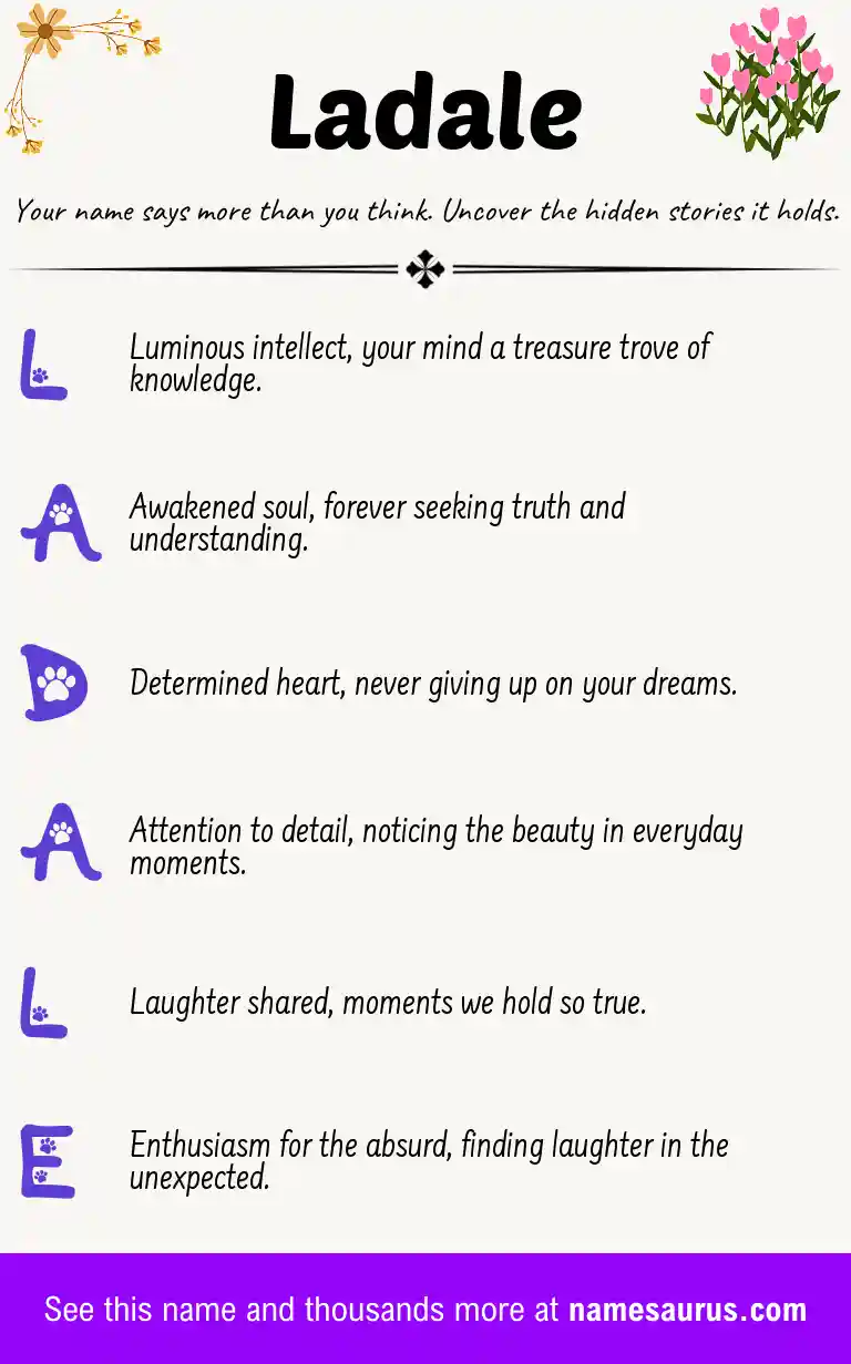 Acrostic poem about Ladale.