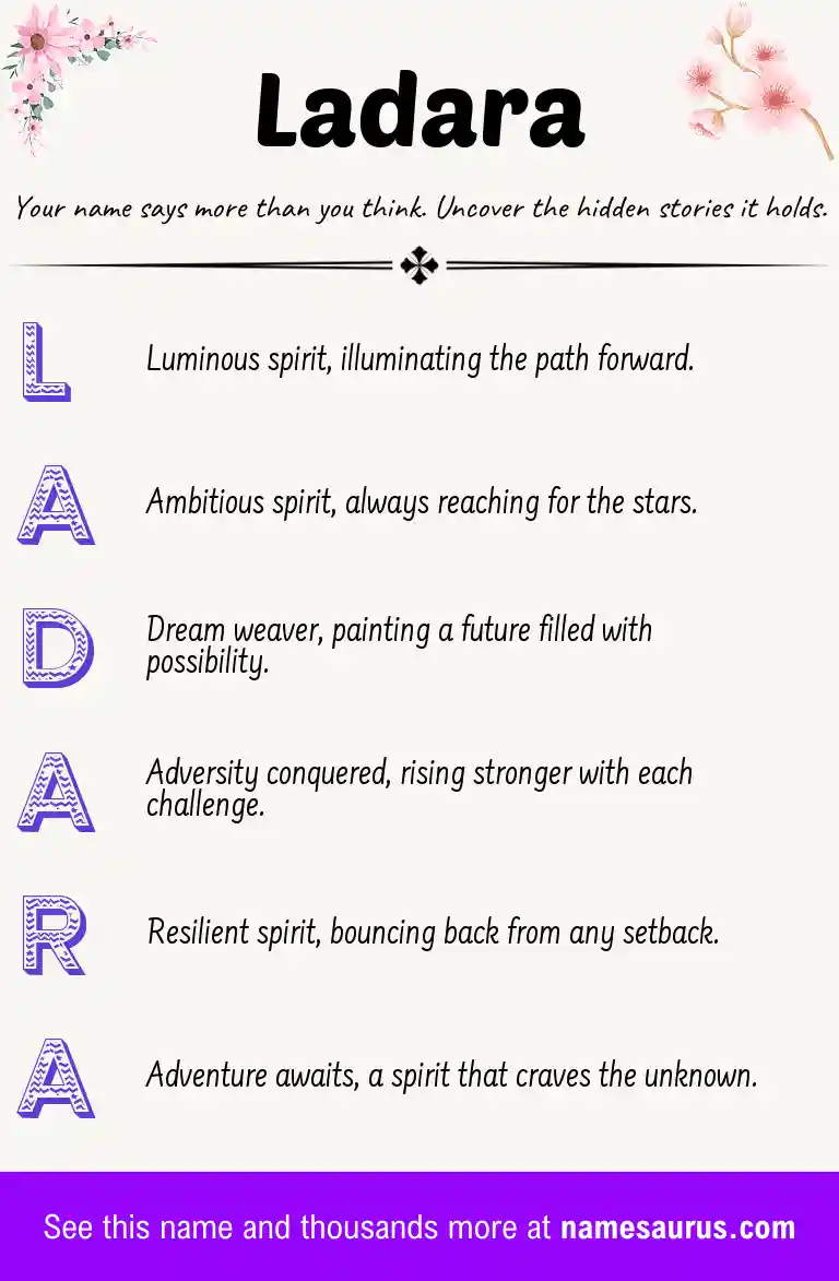 Acrostic poem about Ladara.