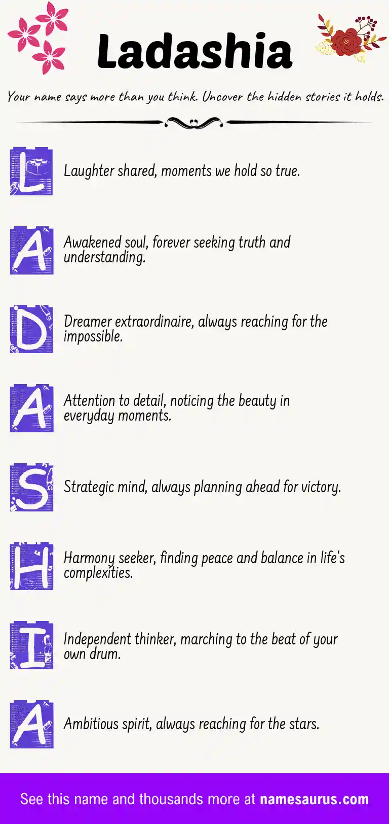 Acrostic poem about Ladashia.