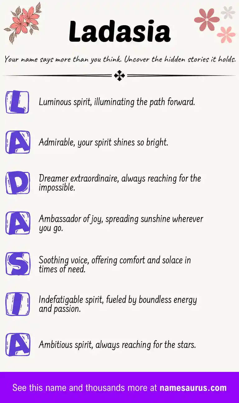 Acrostic poem about Ladasia.